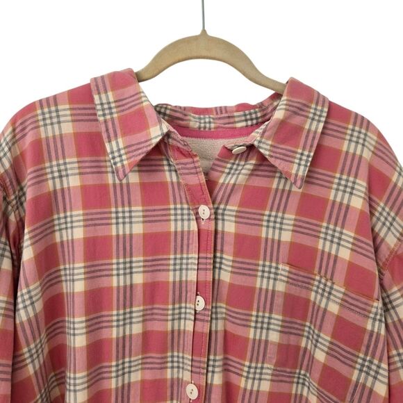 Vintage L.L. Bean Fleece Shacket Plaid woman's size 2XL Pink - Picture 4 of 6